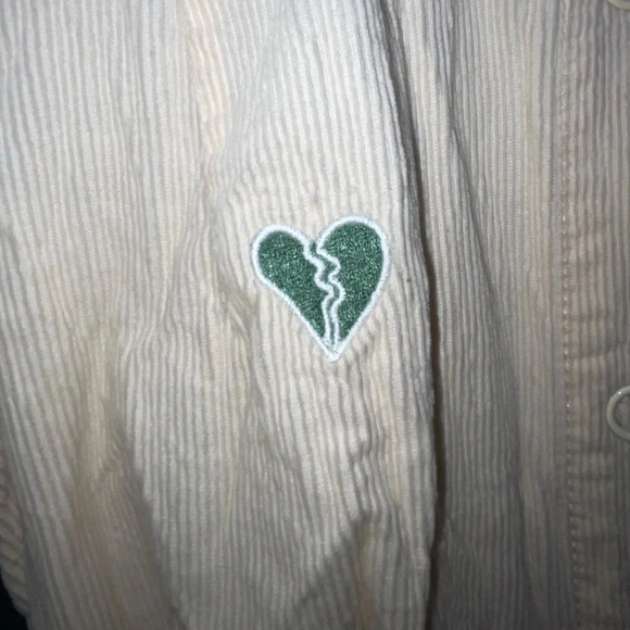 Urban Outfitters Knock Out Corduroy Romper Cream Women’s Size XS Button Preppy - Picture 4 of 11